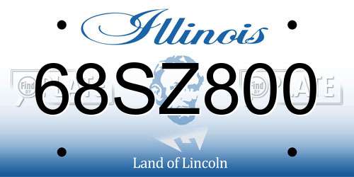 68SZ800 Illinois License Plate