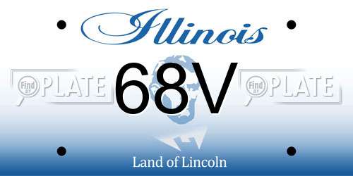 68V Illinois License Plate