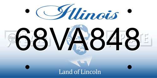 68VA848 Illinois License Plate