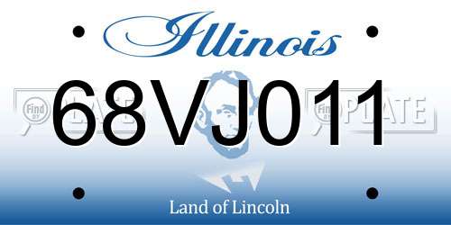 68VJ011 Illinois License Plate