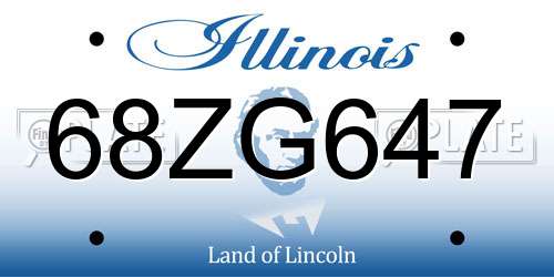 68ZG647 Illinois License Plate
