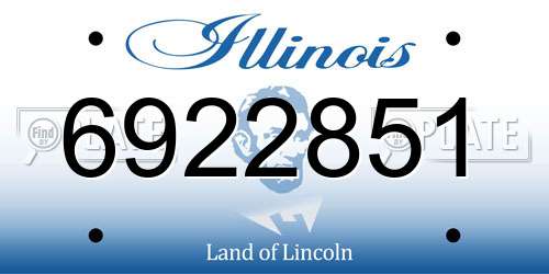 6922851 Illinois License Plate