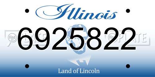 6925822 Illinois License Plate