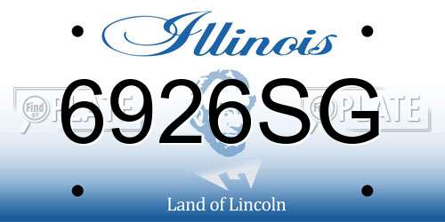 6926SG Illinois License Plate