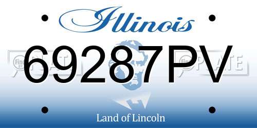 69287PV Illinois License Plate