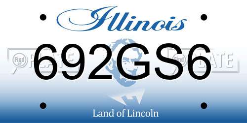 692GS6 Illinois License Plate