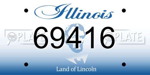 69416 Illinois License Plate