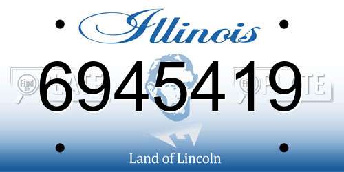 6945419 Illinois License Plate