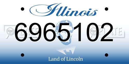 6965102 Illinois License Plate