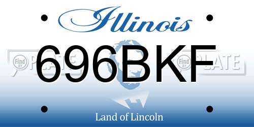 696BKF Illinois License Plate