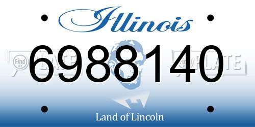 6988140 Illinois License Plate
