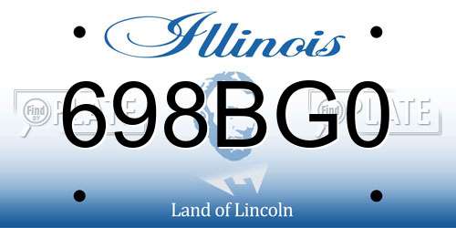 698BG0 Illinois License Plate