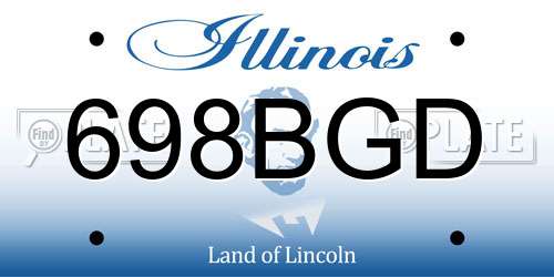698BGD Illinois License Plate