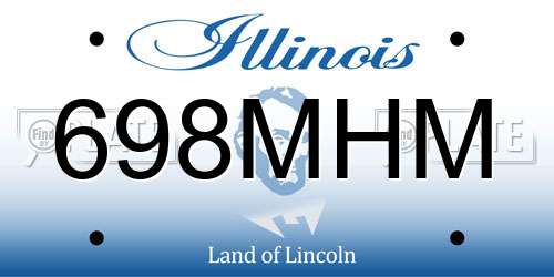 698MHM Illinois License Plate