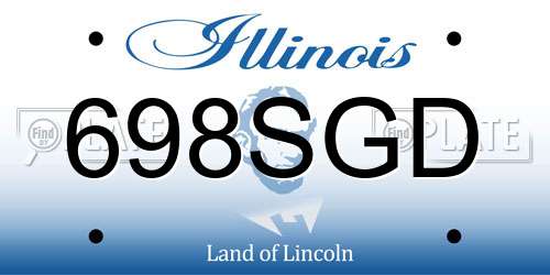 698SGD Illinois License Plate