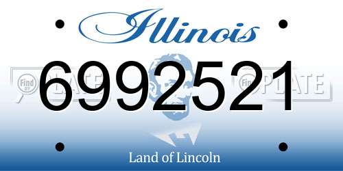 6992521 Illinois License Plate