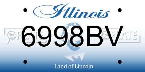 6998BV Illinois License Plate