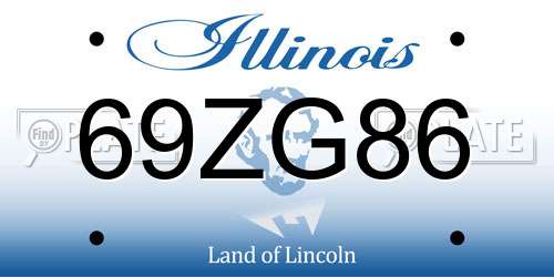 69ZG86 Illinois License Plate
