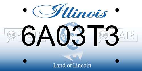 6A03T3 Illinois License Plate