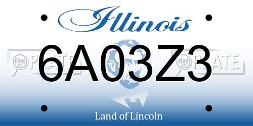 6A03Z3 Illinois License Plate