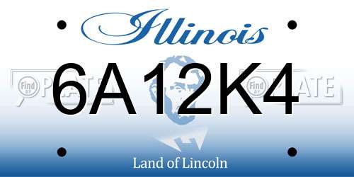 6A12K4 Illinois License Plate