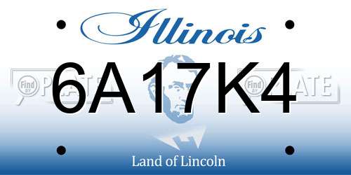 6A17K4 Illinois License Plate
