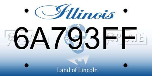 6A793FF Illinois License Plate