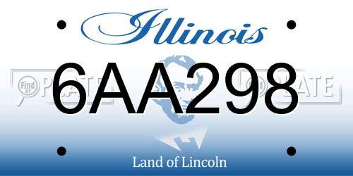 6AA298 Illinois License Plate