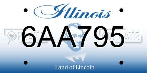 6AA795 Illinois License Plate