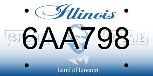 6AA798 Illinois License Plate