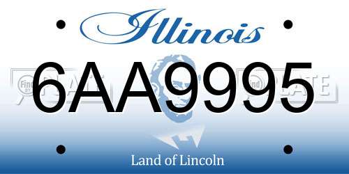 6AA9995 Illinois License Plate