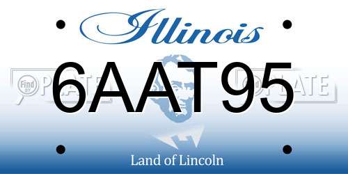 6AAT95 Illinois License Plate