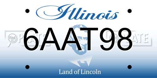 6AAT98 Illinois License Plate