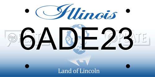 6ADE23 Illinois License Plate