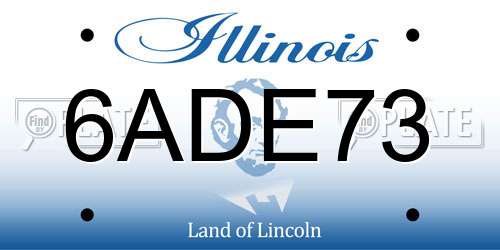 6ADE73 Illinois License Plate