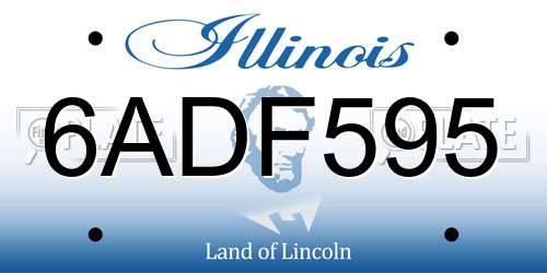 6ADF595 Illinois License Plate