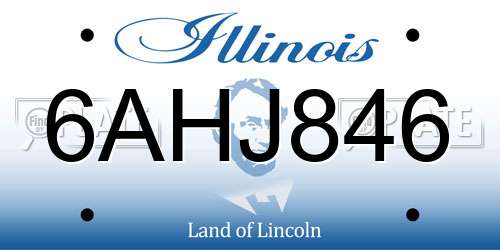 6AHJ846 Illinois License Plate