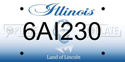 6AI230 Illinois License Plate