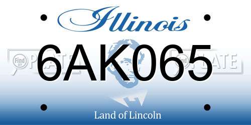 6AK065 Illinois License Plate