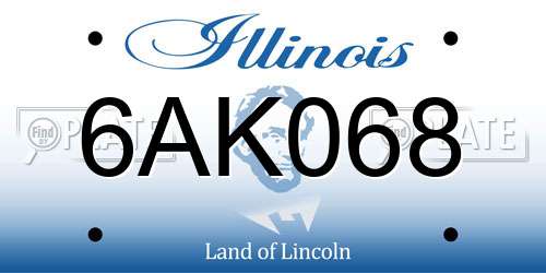 6AK068 Illinois License Plate
