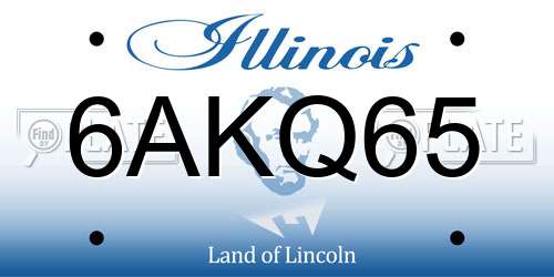 6AKQ65 Illinois License Plate