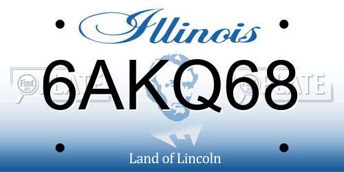 6AKQ68 Illinois License Plate