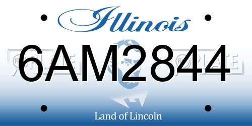 6AM2844 Illinois License Plate