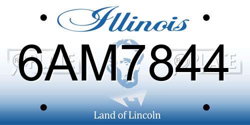 6AM7844 Illinois License Plate