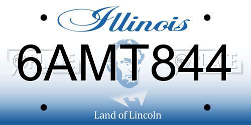 6AMT844 Illinois License Plate