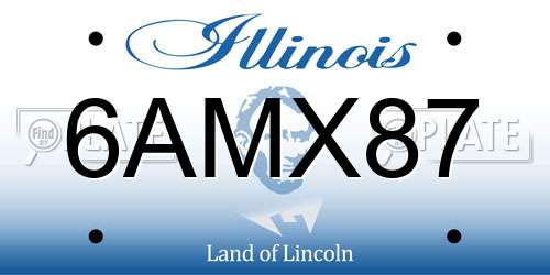 6AMX87 Illinois License Plate