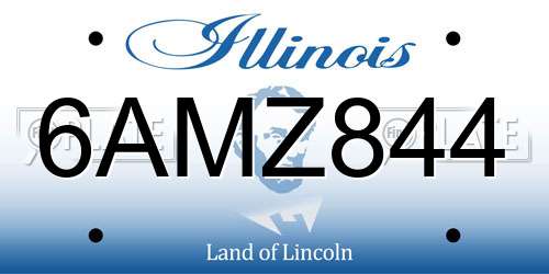 6AMZ844 Illinois License Plate