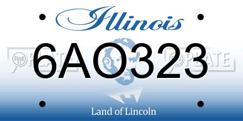 6AO323 Illinois License Plate