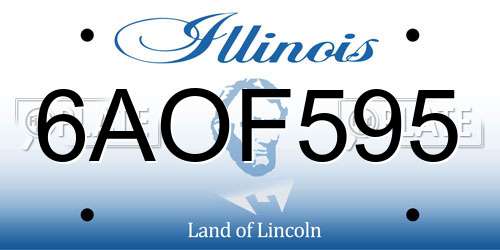 6AOF595 Illinois License Plate