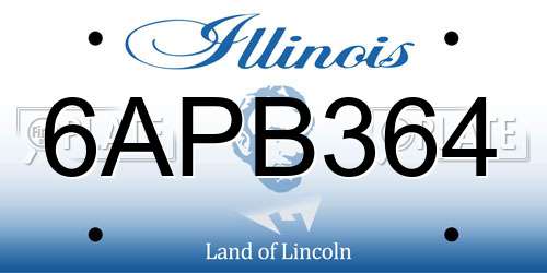 6APB364 Illinois License Plate